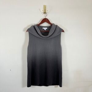 Dressbarn Ombré Knit Tank Top Cowl Neck Gray Black Womens XL Minimalist Chic